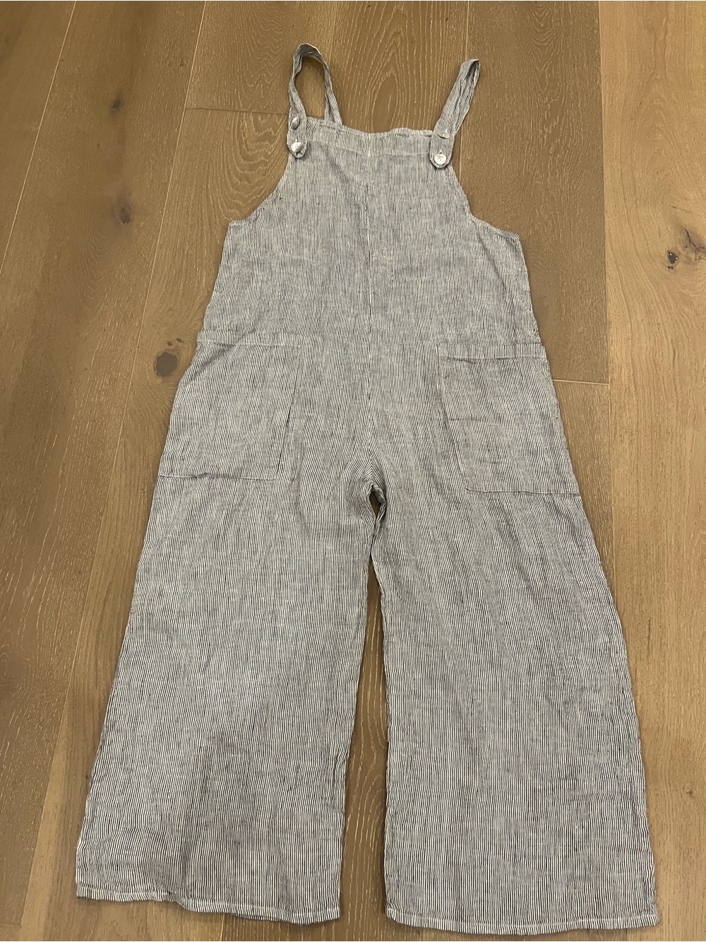 Linen-Blend Wide Leg Jumpsuit in Light Gray